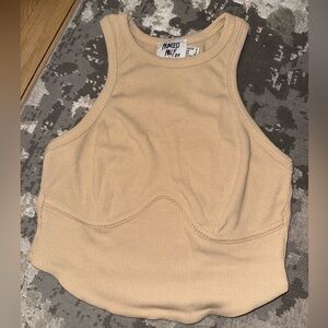 Princess Polly Tan Ribbed Tank Top